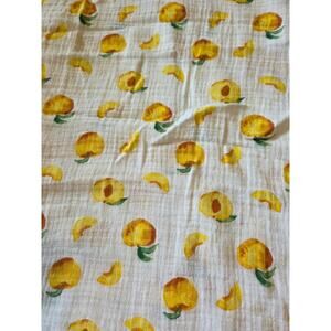 Bebe Au Lait Pretty As A Peach Soft Muslin Gauze Swaddle Blanket Retired Print